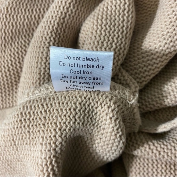 In The Style Size 8 Sweater Crossover Wrap Tan Knit Long Sleeve Side Tie - Picture 7 of 9